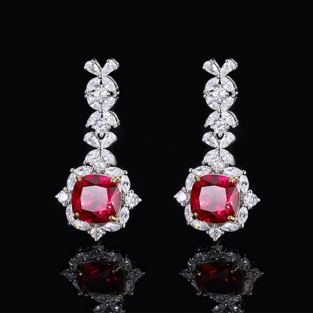 Drop Earrings Gem Created Moissanite