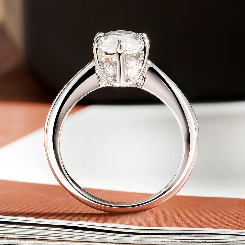 4cttw Marquise Cut D Color Moissanite Rings For Women Wedding Bridal S925 Sterling Silver