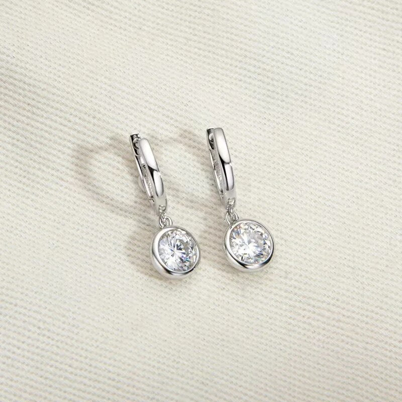 1ct Moissanite Clip Earrings