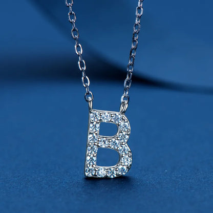 Moissanite Diamond Necklace Initial 26 Letter