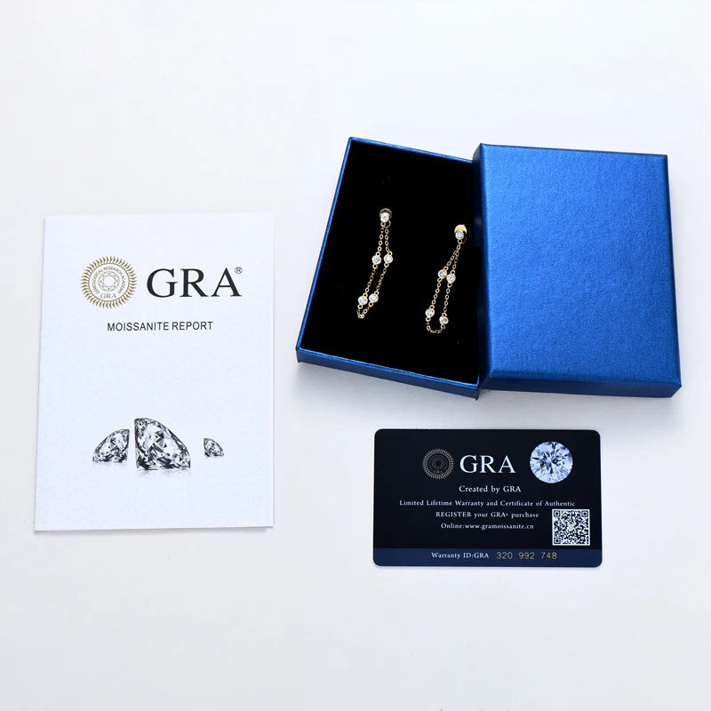 Exquisite Long Chain Tassel Earrings 925 Sterling Silver