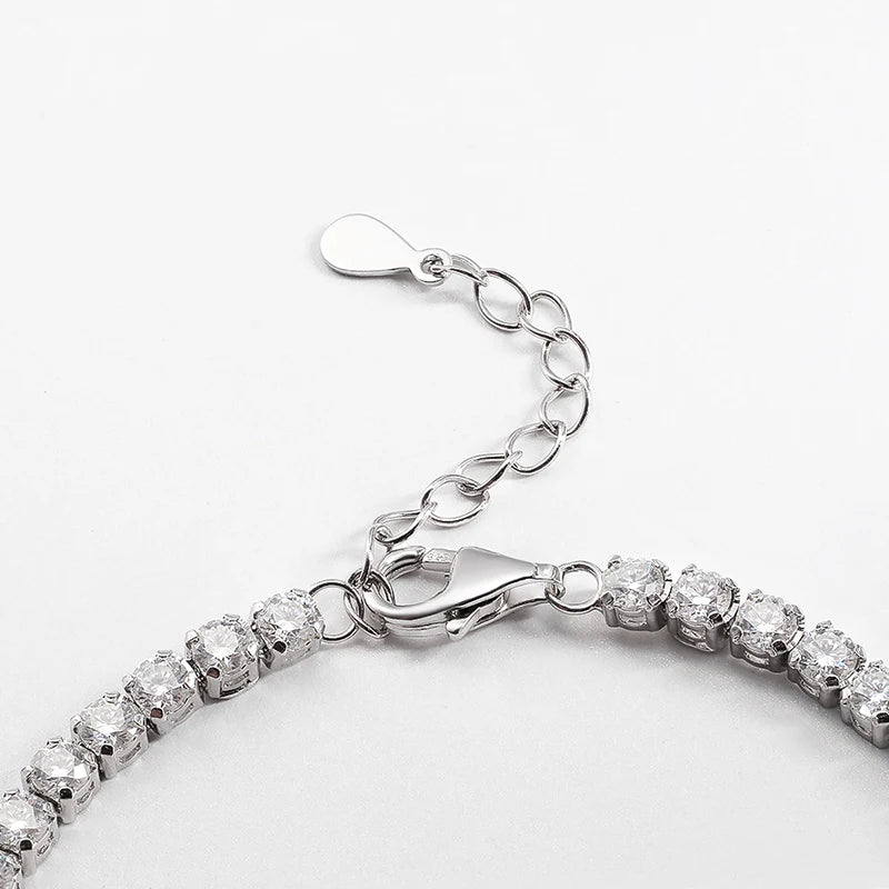 Moissanite Tennis Bracelet 3mm for Women Man Full Diamond Adjustable 15-20CM S925 Sterling Silver Jewelry GRA