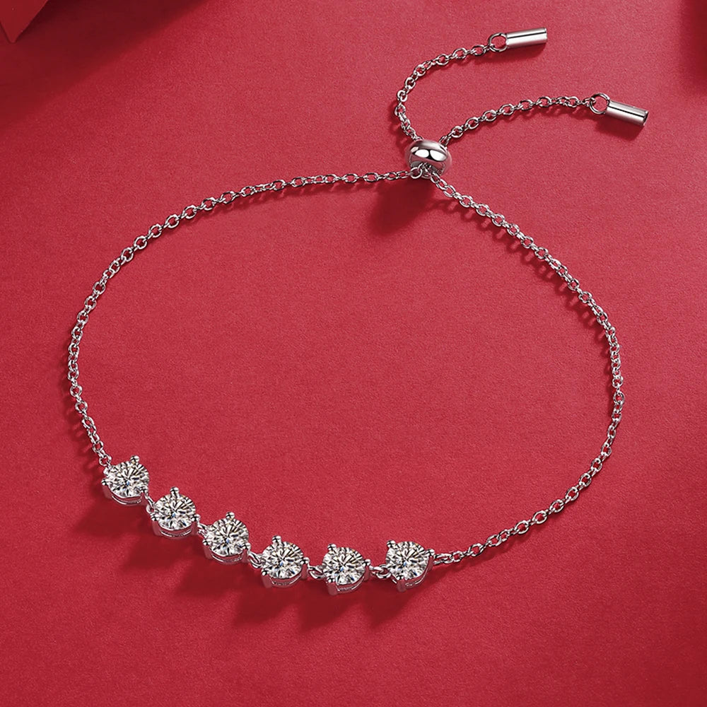 Moissanite Bracelet for Women 5MM 3CT  D VVS1 100% 925 Sterling Silver Plated 18k Gold Diamond Bracelet Wedding Jewelry Gift