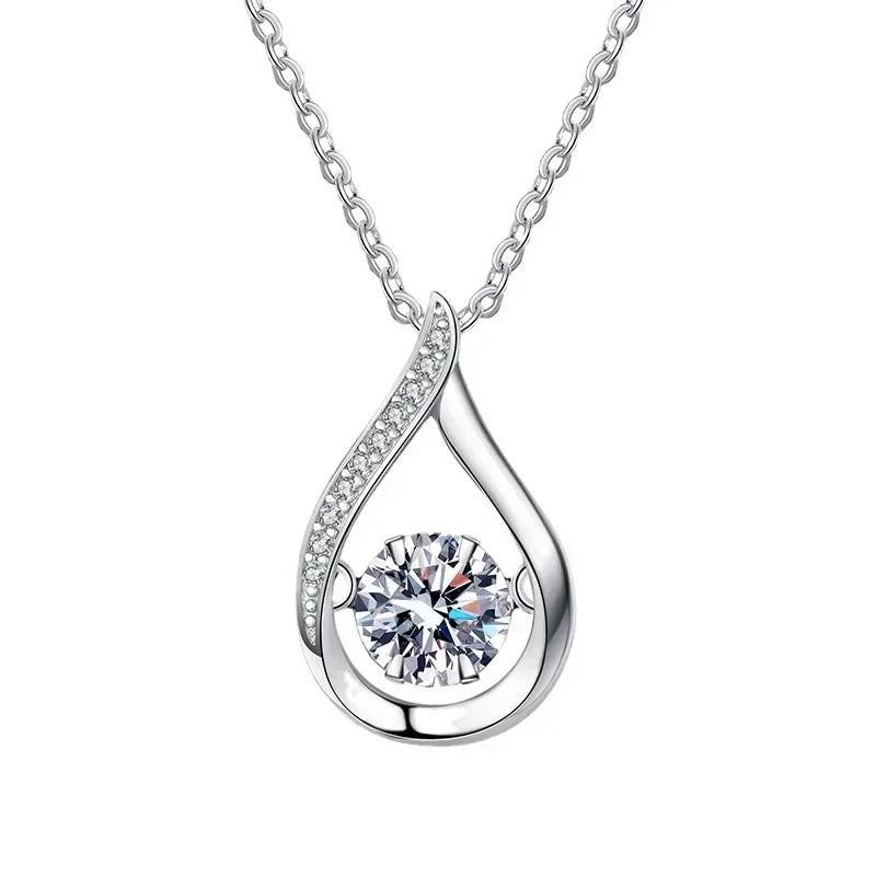 1 Carat Moissanite Pendant Necklace for Women PT950 Platinum Diamond Fine Jewelry Gift Party Neck Chain