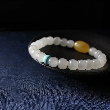 Red Agate For Men And Women Bracelet Natural White Stone Bracelet