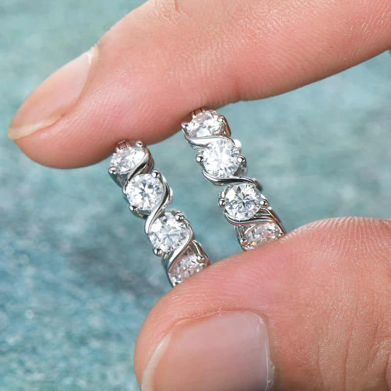 4.8CTTW Sparkling Round Cut Moissanite Earring