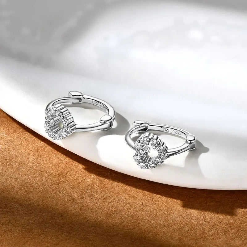 Moissanite Hoop Earring For Women 925 Sterling Silver