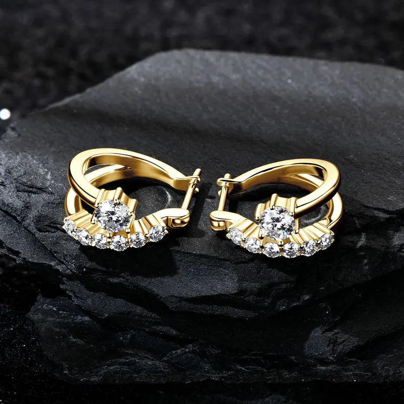 Moissanite Earring Original 925 Sterling Silver Hoop Earrings