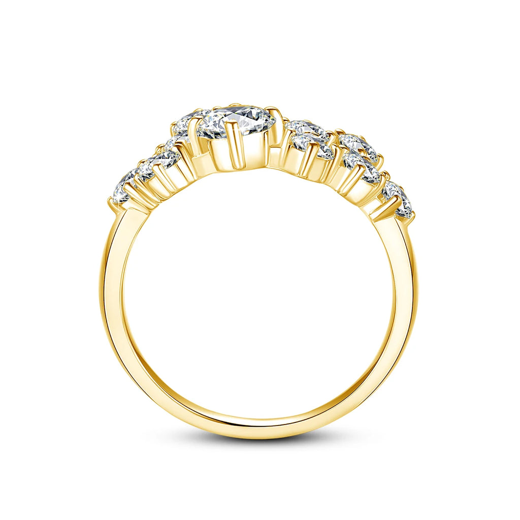 Full Moissanite Ring Woman Infinity Trend Jewelry For Engagement 1.5ct