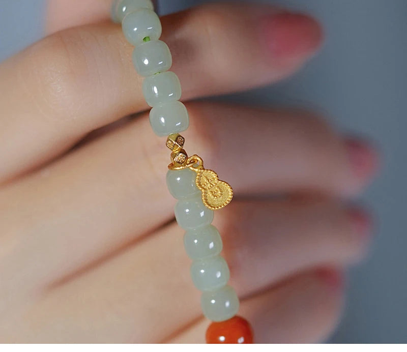 Handstring Small Design Fashion Natural Hetian Jade Bracelet Women's Strings DIY Designs Hot Selling Explosion