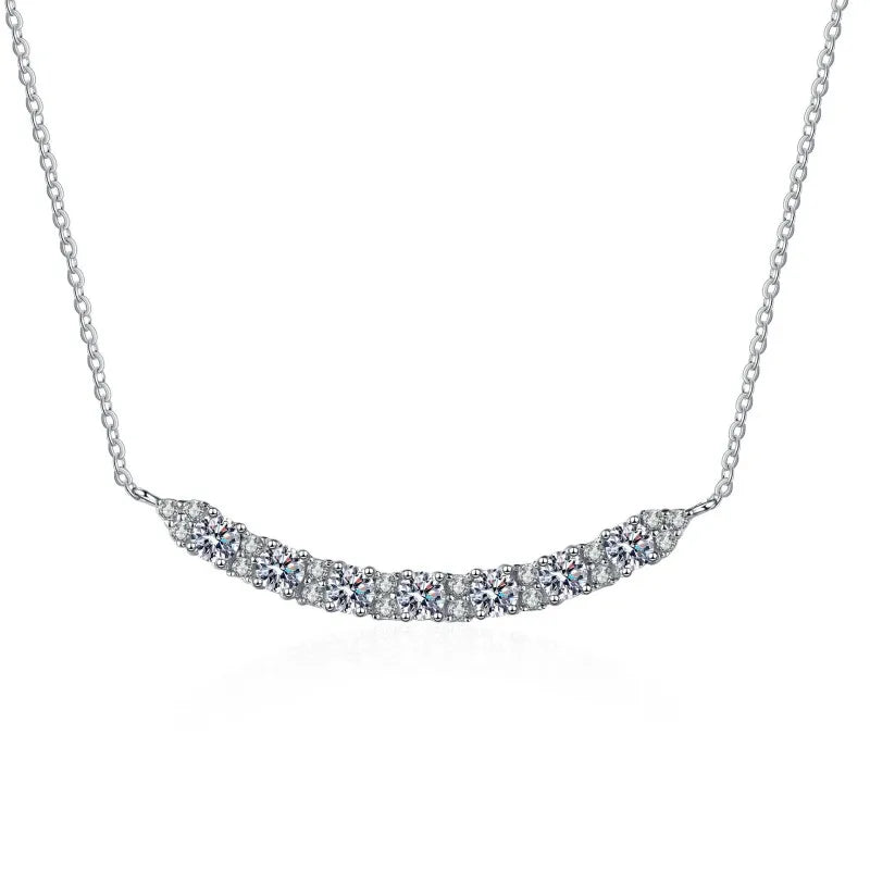 Moissanite Diamond Smile Necklace