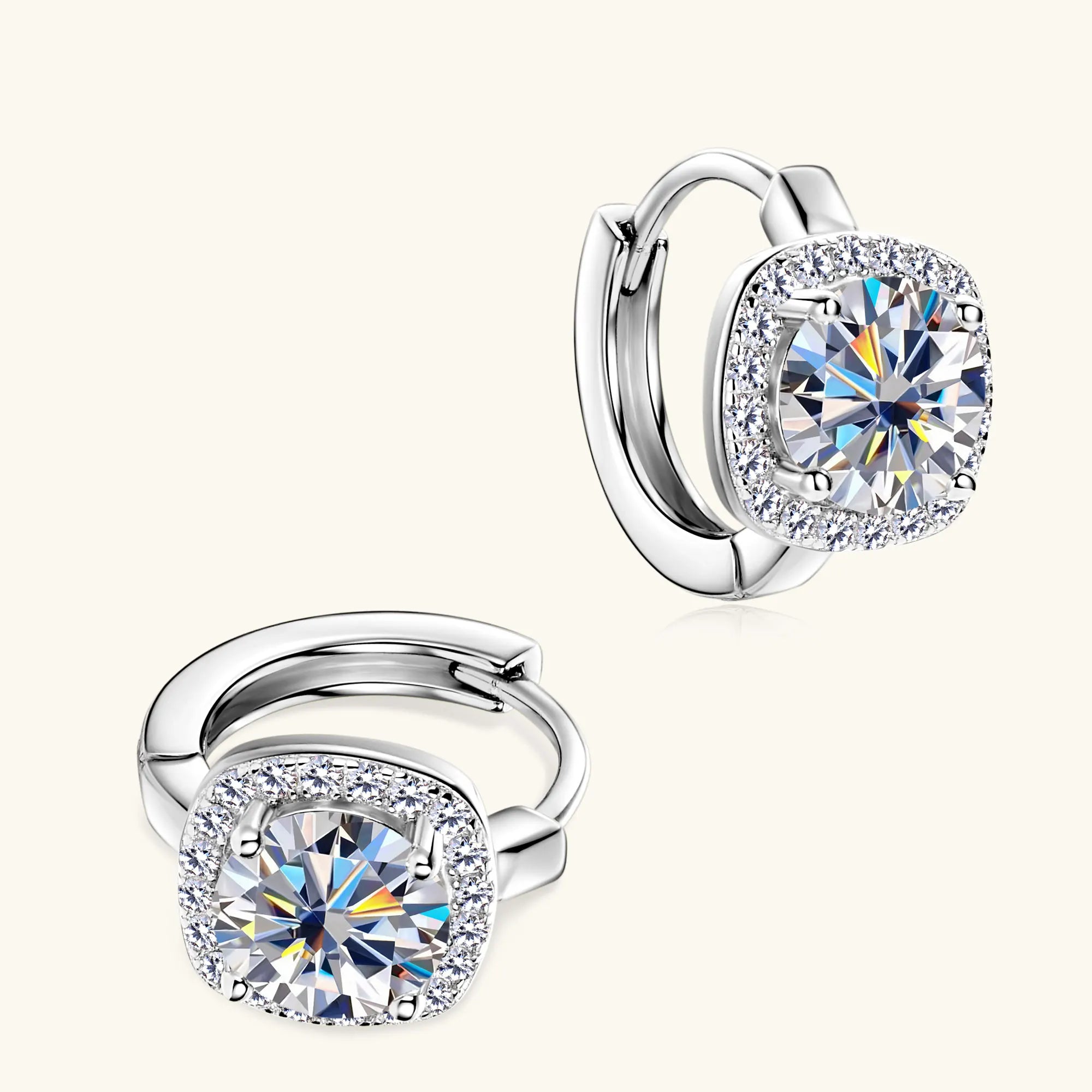 Hoop Earrings for Women GRA Certified S925 Sterling 1CT Full Moissanite Silver Lab Diamond Earring Wedding Jewelry