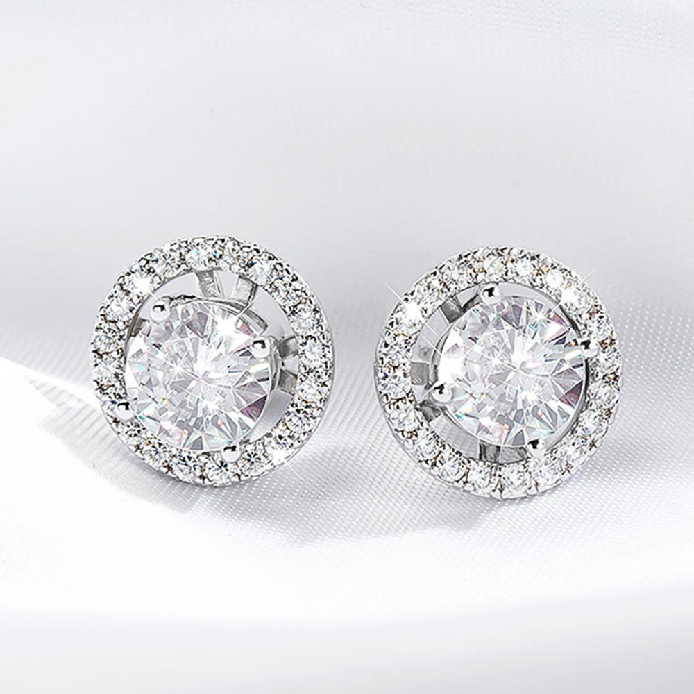 Full Moissanite Stud Earrings