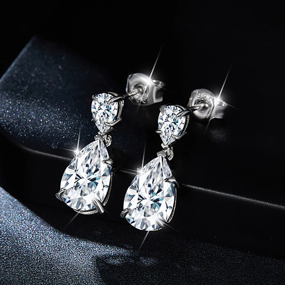 6.7cttw Full Moissanite Pendant Earrings