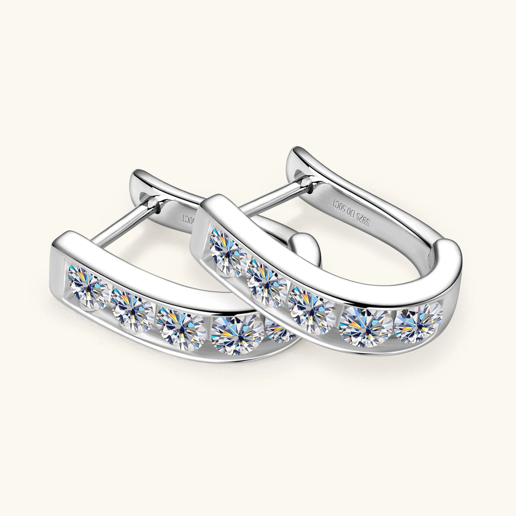 Moissanite Earring for Women 925 Sterling Silver Plated Gold Hoop Earrings 3mm 0.1ct Trending Jewelry Accessories