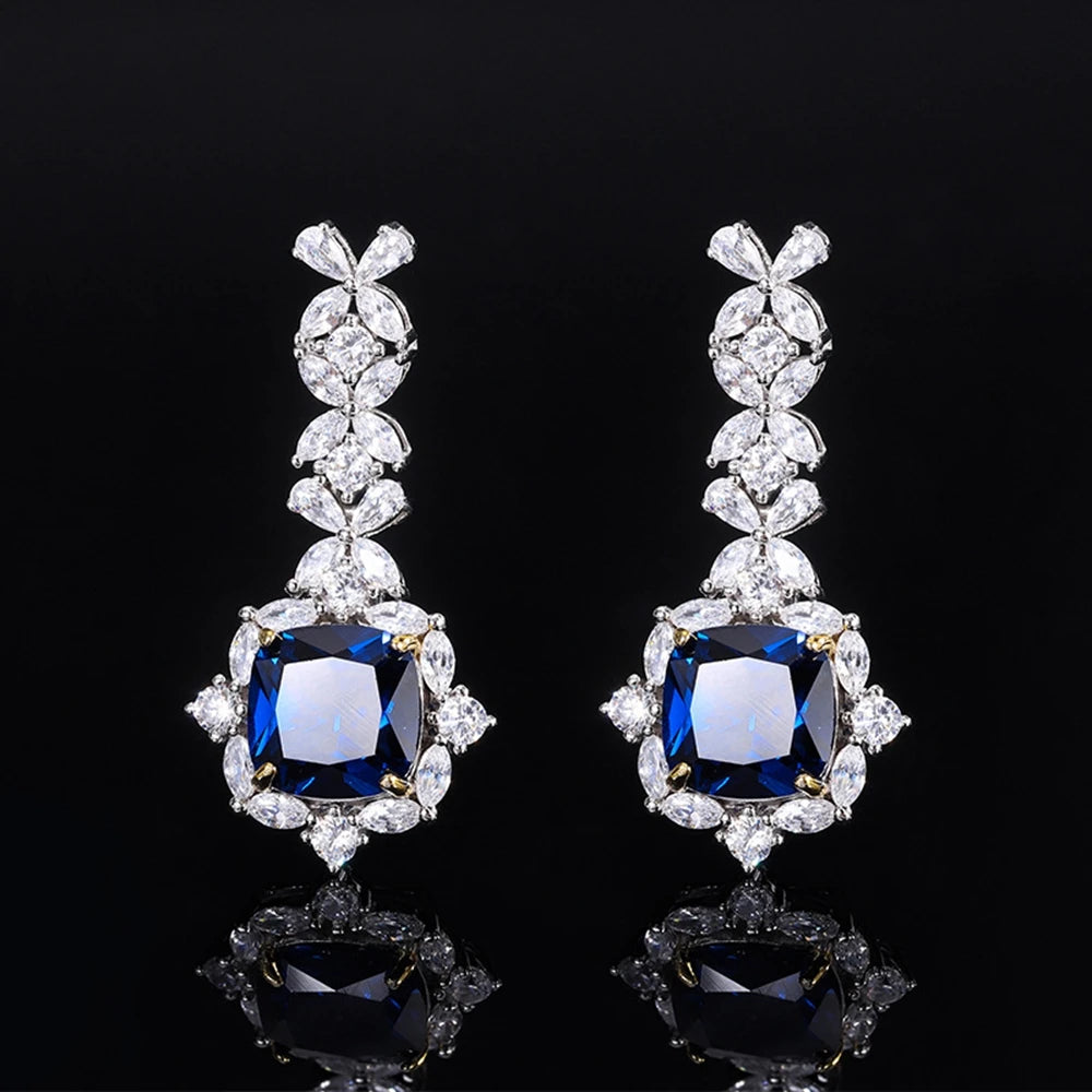 Drop Earrings Gem Created Moissanite