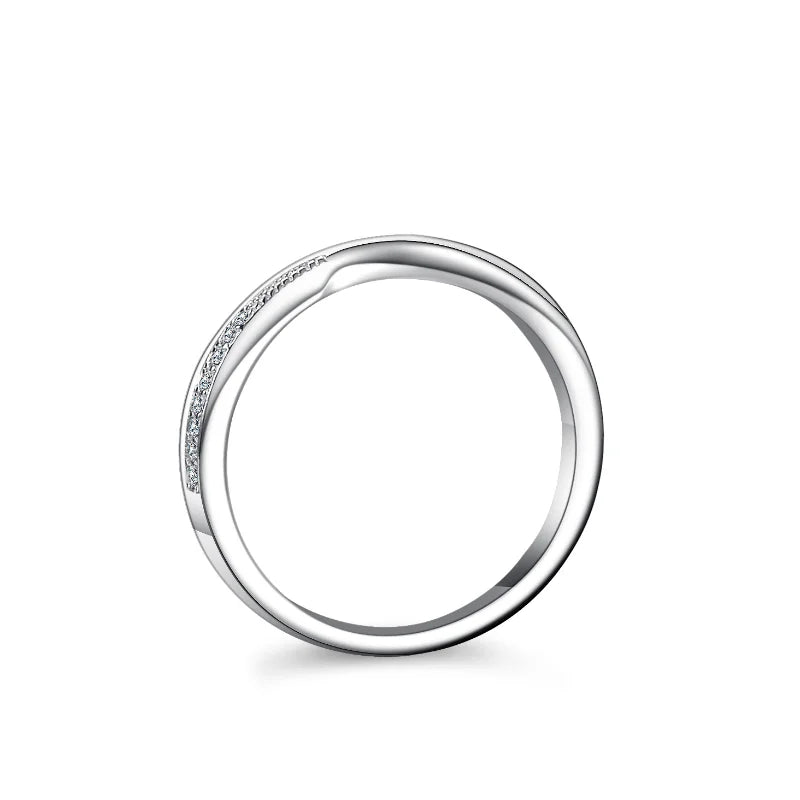 Wedding Bands D Color Moissanite 925 Silver Ring Test Passed Fashion Woman Girl Gift