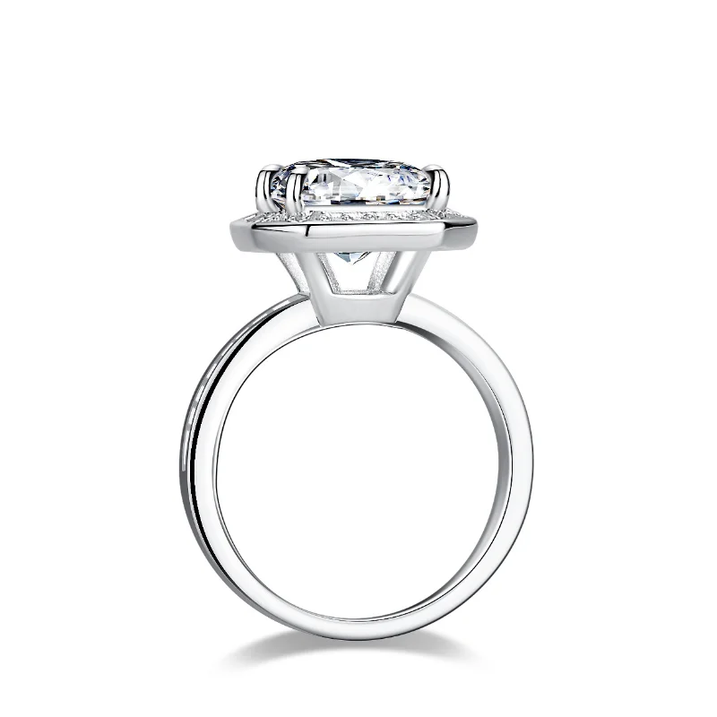 5 Ct Asscher Moissanite Wedding Ring