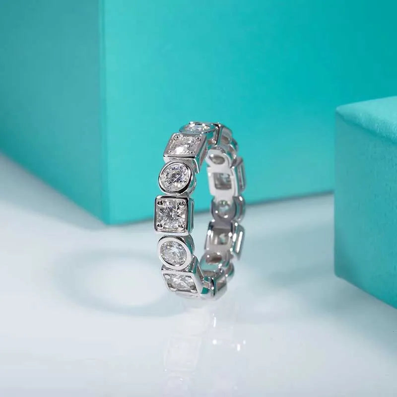 Moissanite Eternity Ring Diamond Wedding