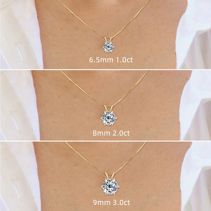 1.0-2.0carat Moissanite Diamond Pendant Necklace