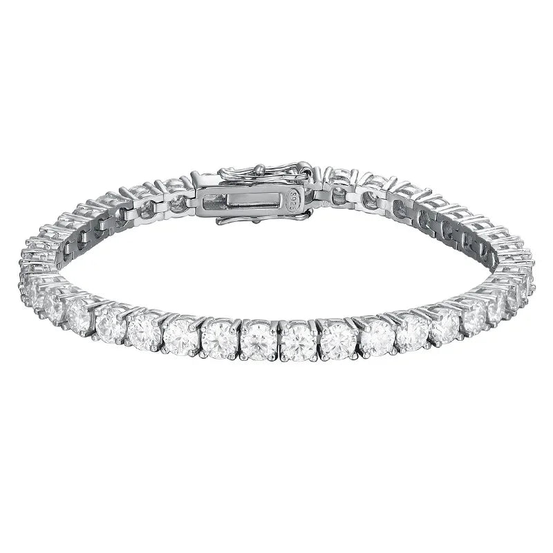 Moissanite Tennis Bracelets 3/4/5mm for Women 925 Sterling Silver Gemstone Bangle Wedding Sparkles Lab Diamond Bracelet