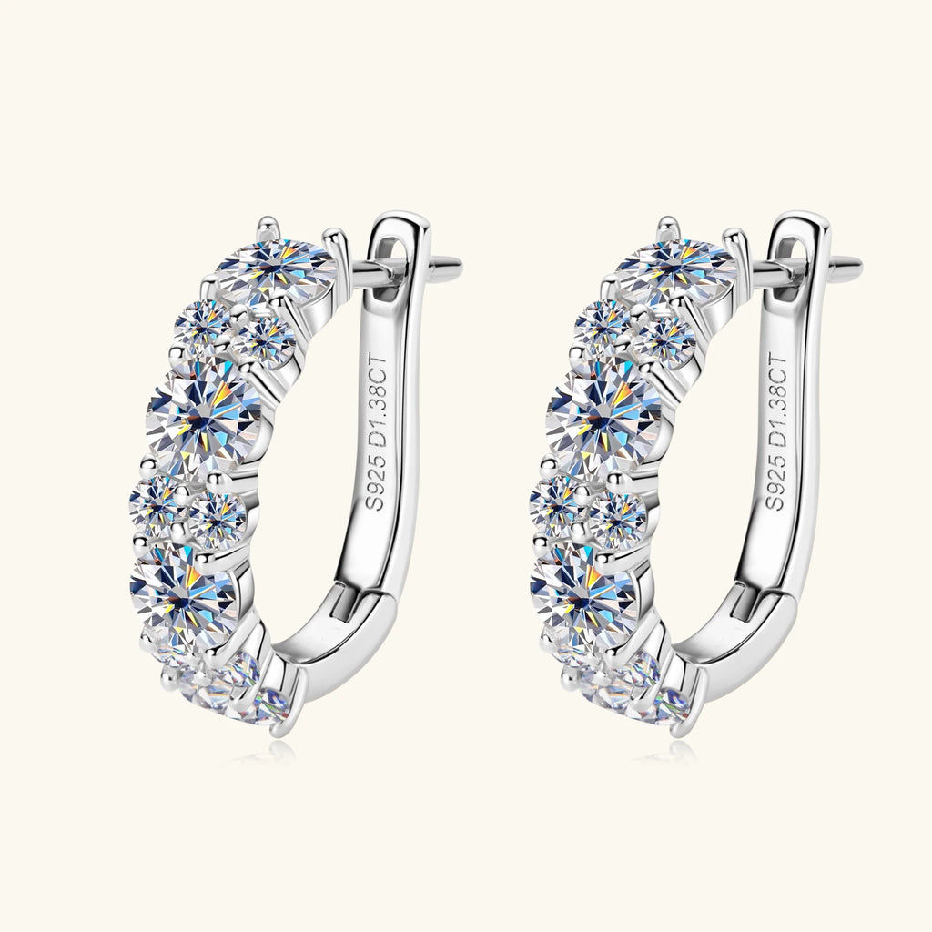 Moissanite Earrings  for Women Hypoallergenic Diamond 925 Sterling Silver 4mm Huggies Earrings for Women Jewelry Gifts