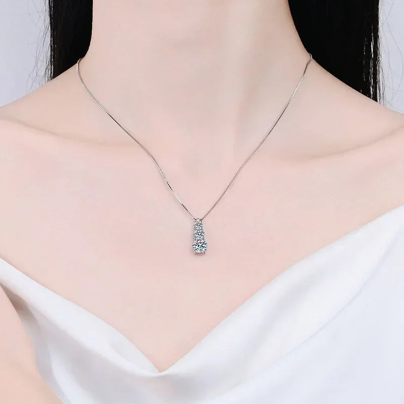 Girl Valentine's Day 18K White Gold Women Wedding Necklaces 1.8CT Moissanite Diamond Pendant PT950 Platinum Wife Birthday Gift