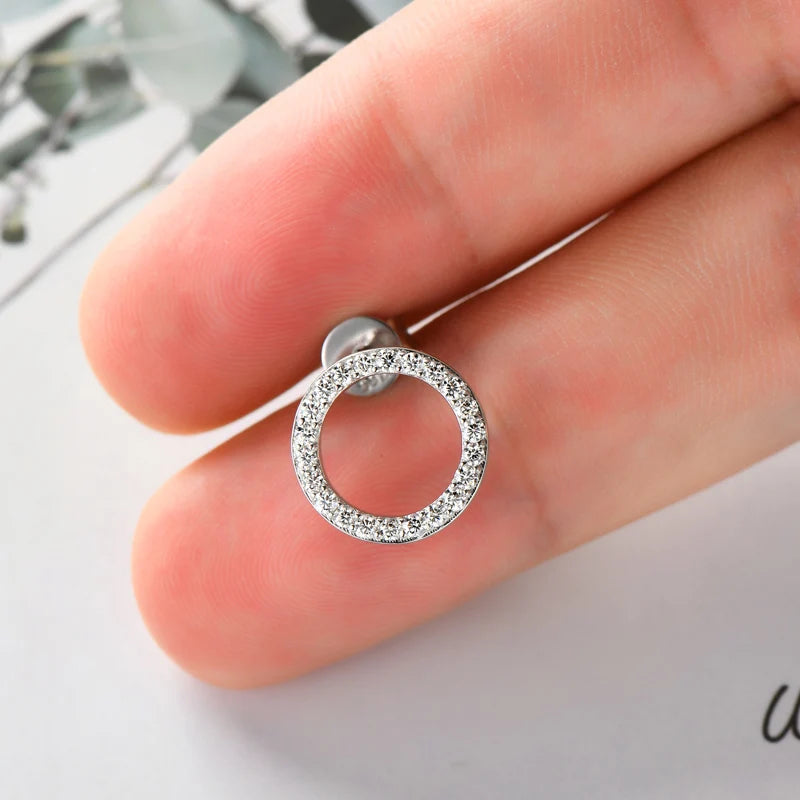 Full 1.3mm Moissanite Earring 925 Sterling Silver