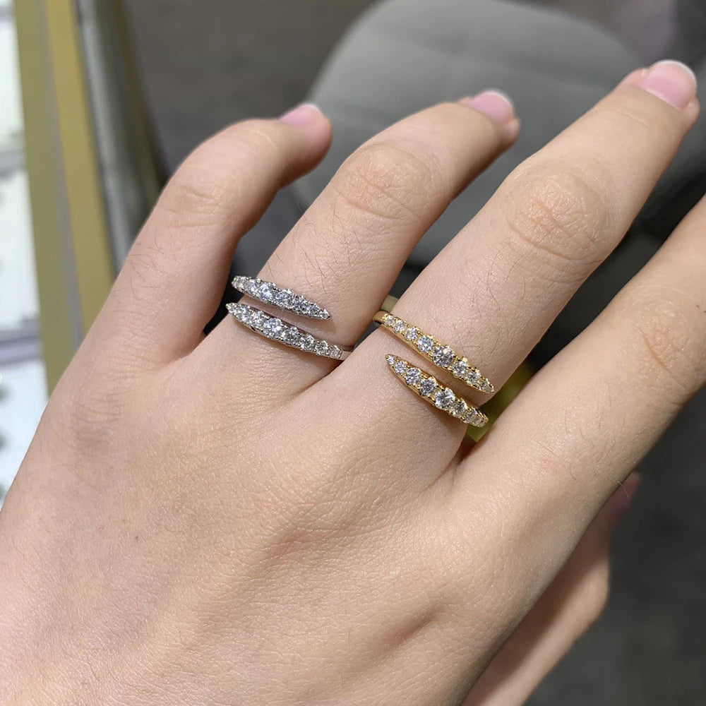 0.45ct D Color All Moissanite Rings For Women 100% S925 Sterling Silver Plated 18K