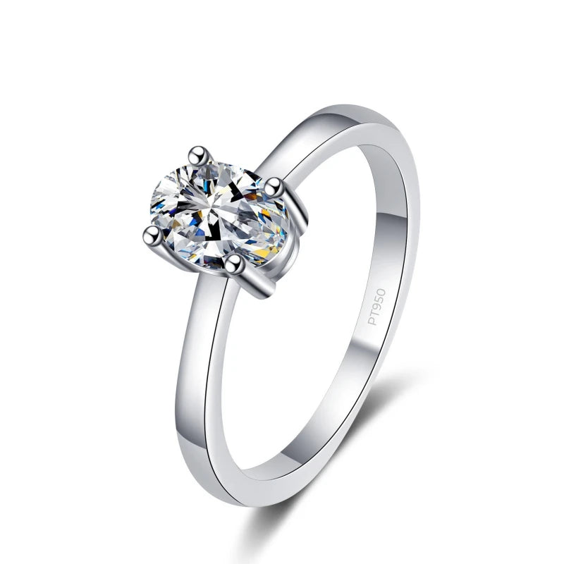 PT950 Platinum Wedding Band Moissanite Diamond