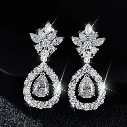 3.5cttw Full Moissanite Drop Earrings