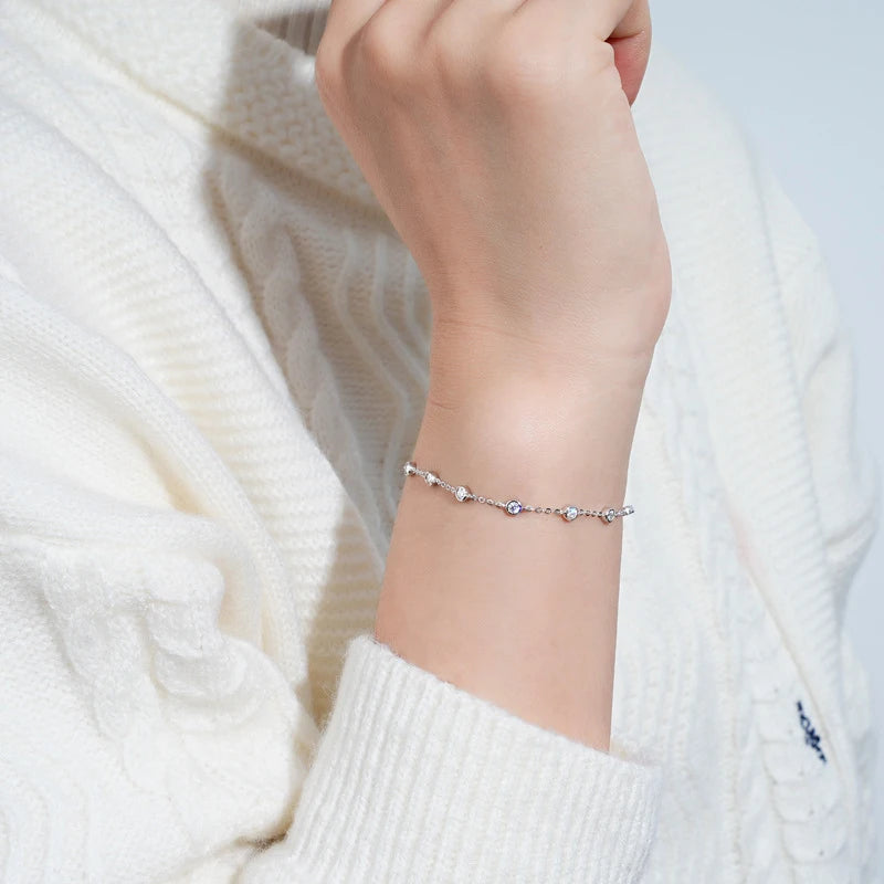 Moissanite Bracelets for Women s925 Sterling Silver with White Yellow Gold Plated Lab Diamond Bracelet Wedding Jewelry