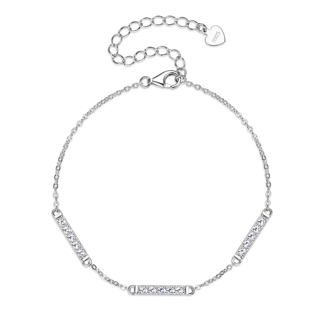 All Moissanite Bracelets for Women 2mm 0.45ct Round Lab Diamond S925 Sterling Silver Adjustable Chain Bracelet GRA