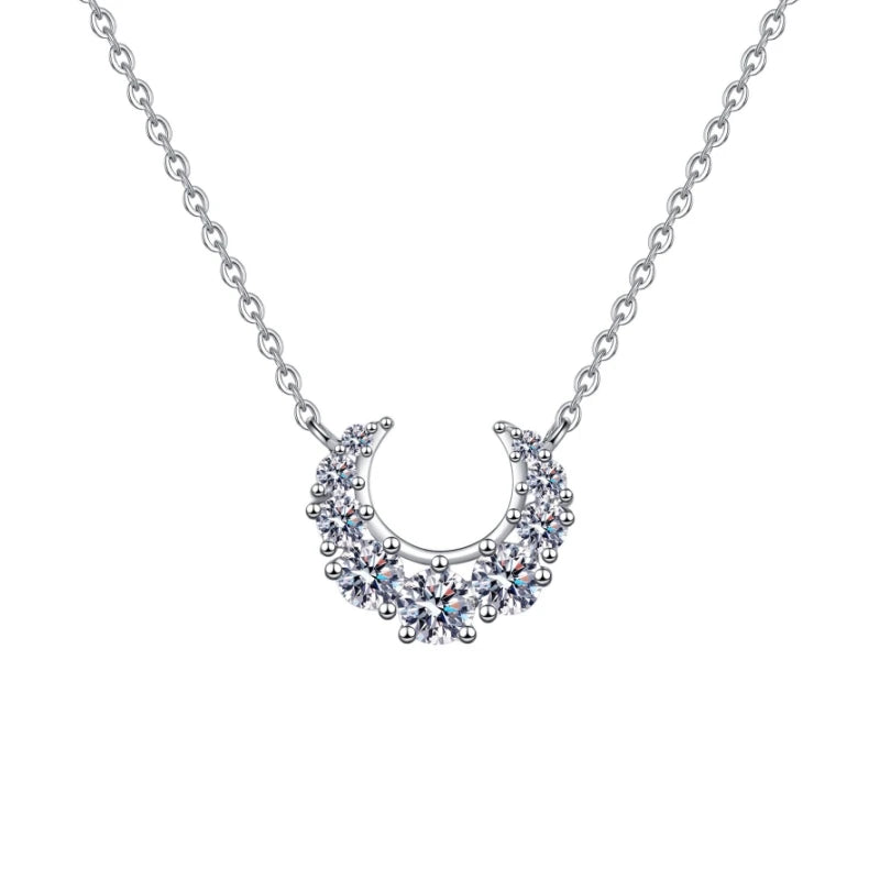 Lady Birthday Gift 18K White Gold Women Wedding Necklaces 0.66CT Moissanite Diamond Daughter PT950 Platinum Girl Valentine's Day