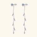Long Tassel All Moissanite Drop Earrings for Women GRA Certified D VVS1 Lab Diamond 925 Sterling Silver Dangle Earring