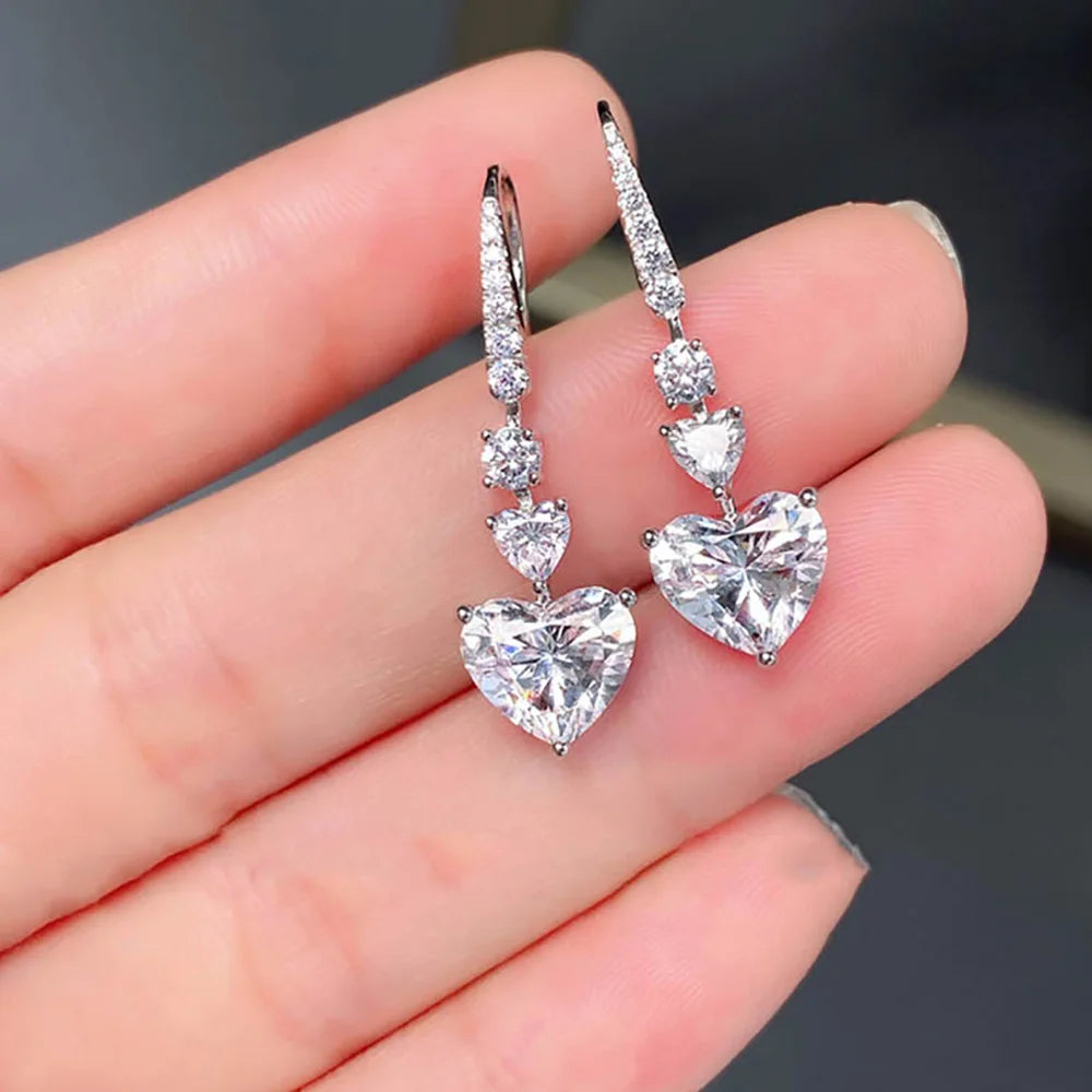 4cttw Full Moissanite Drop Earrings