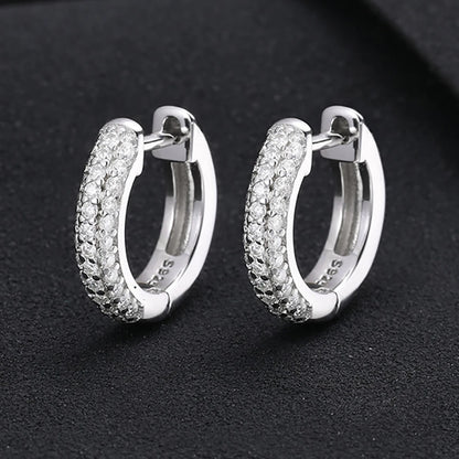 Full Moissanite Hoop Earring Stud Ear