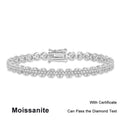 Full Moissanite Tennis Bracelets for Woman 925 Sterling Silver Lab Diamond Women's Hand Bracelet Chain Luxury Jewelry