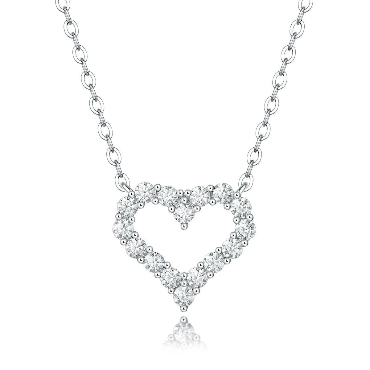Heart Shaped Moissanite Pendant Necklace for Women S925 Silver Diamond Clavicle Chain Birthday Party Jewelry Gift Korean Fashion