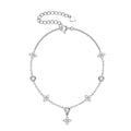 Moissanite Bracelets for Women GRA Certified s925 Sterling Sliver Dainty Clover Bracelets Adjustable Chain 3mm D Color