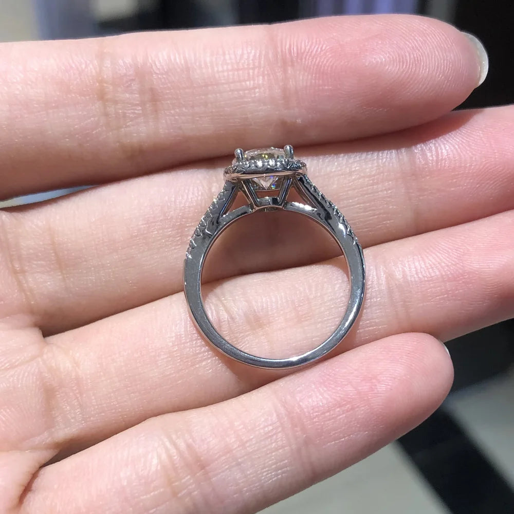 2ct D Color Moissanite Wedding Rings For Women Anniversary S925 Sterling Silver