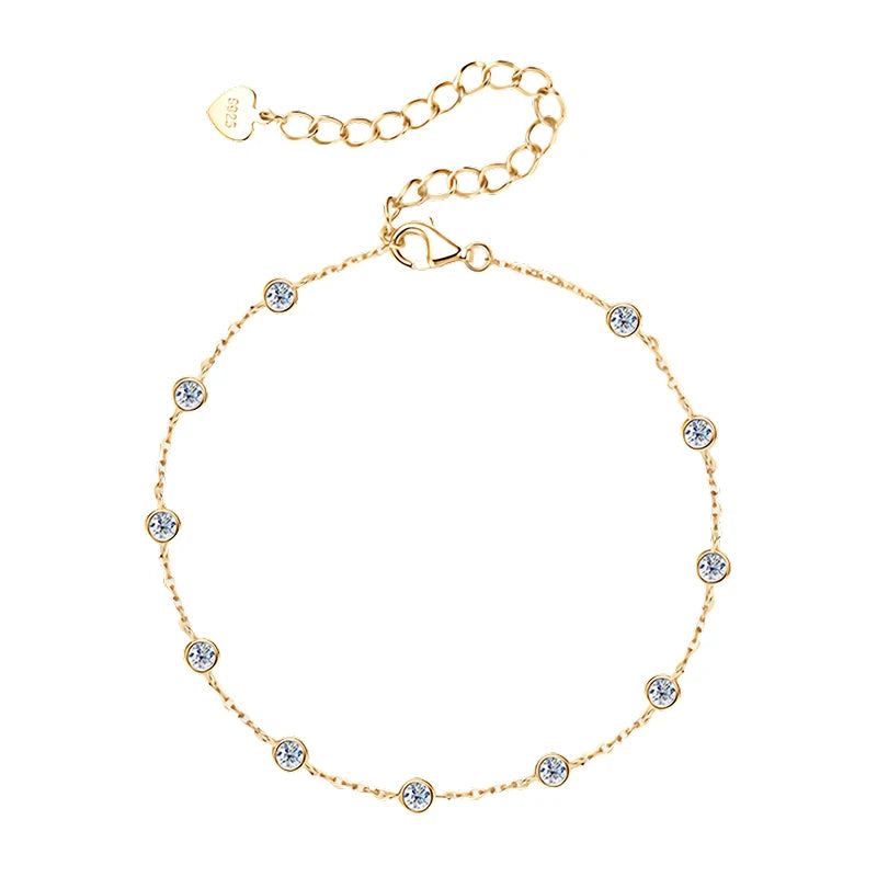 Moissanite Bracelets for Women s925 Sterling Silver with White Yellow Gold Plated Lab Diamond Bracelet Wedding Jewelry