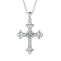 Women Thanksgiving 18K White Gold Girl Birthday 0.5CT Moissanite Diamond Cross Pendant Men PT950 Family Christmas Gift Necklaces