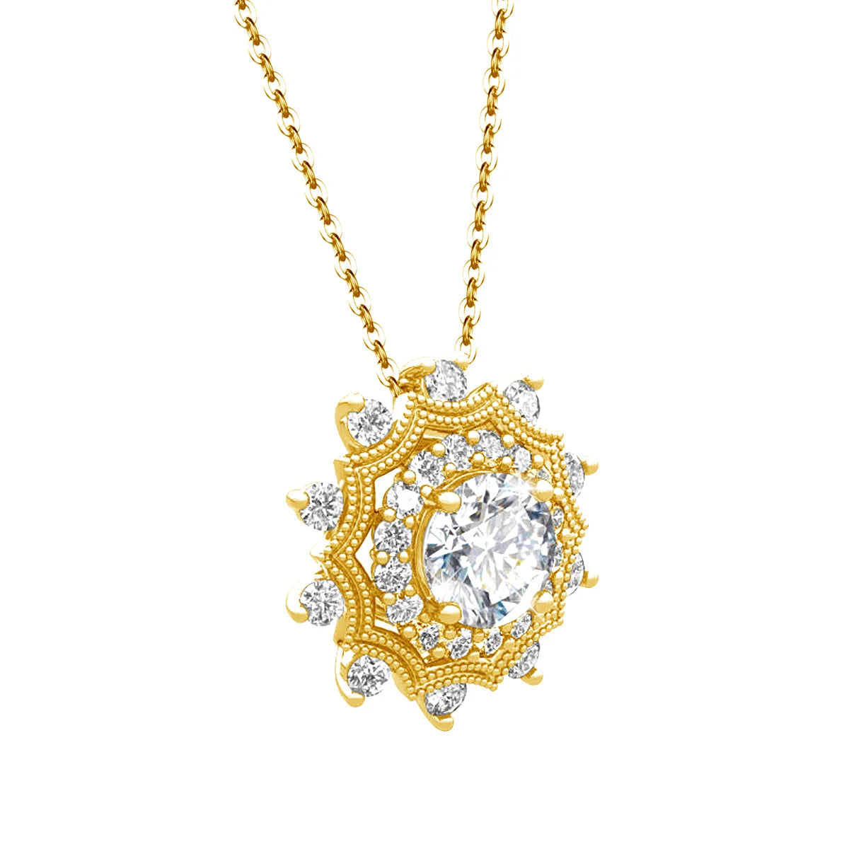 Moissanite Necklace Pendant Solid Sterling Silver 925 Jewelry Round 6.5mm 1ct