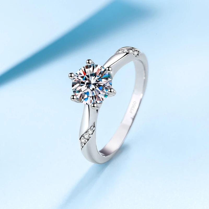 PT950 Platinum Luxury Ring Moissanite Diamond