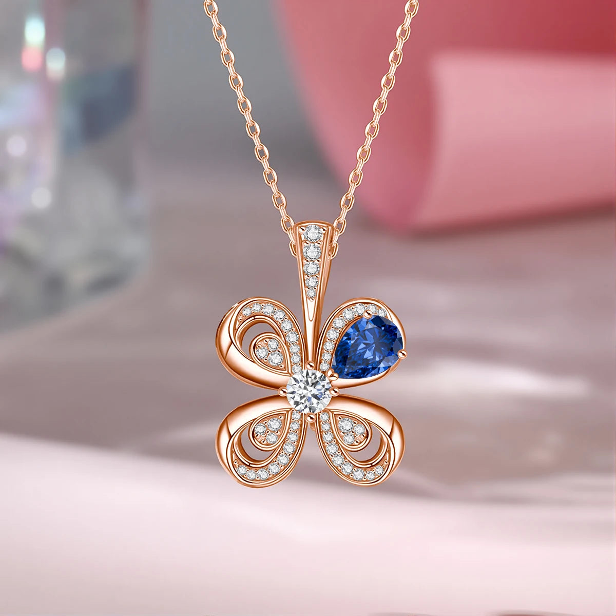 Moissanite Necklace With Certificate Pendant For Woman 100% Silver 925 Lucky Charms Fine Jewelry