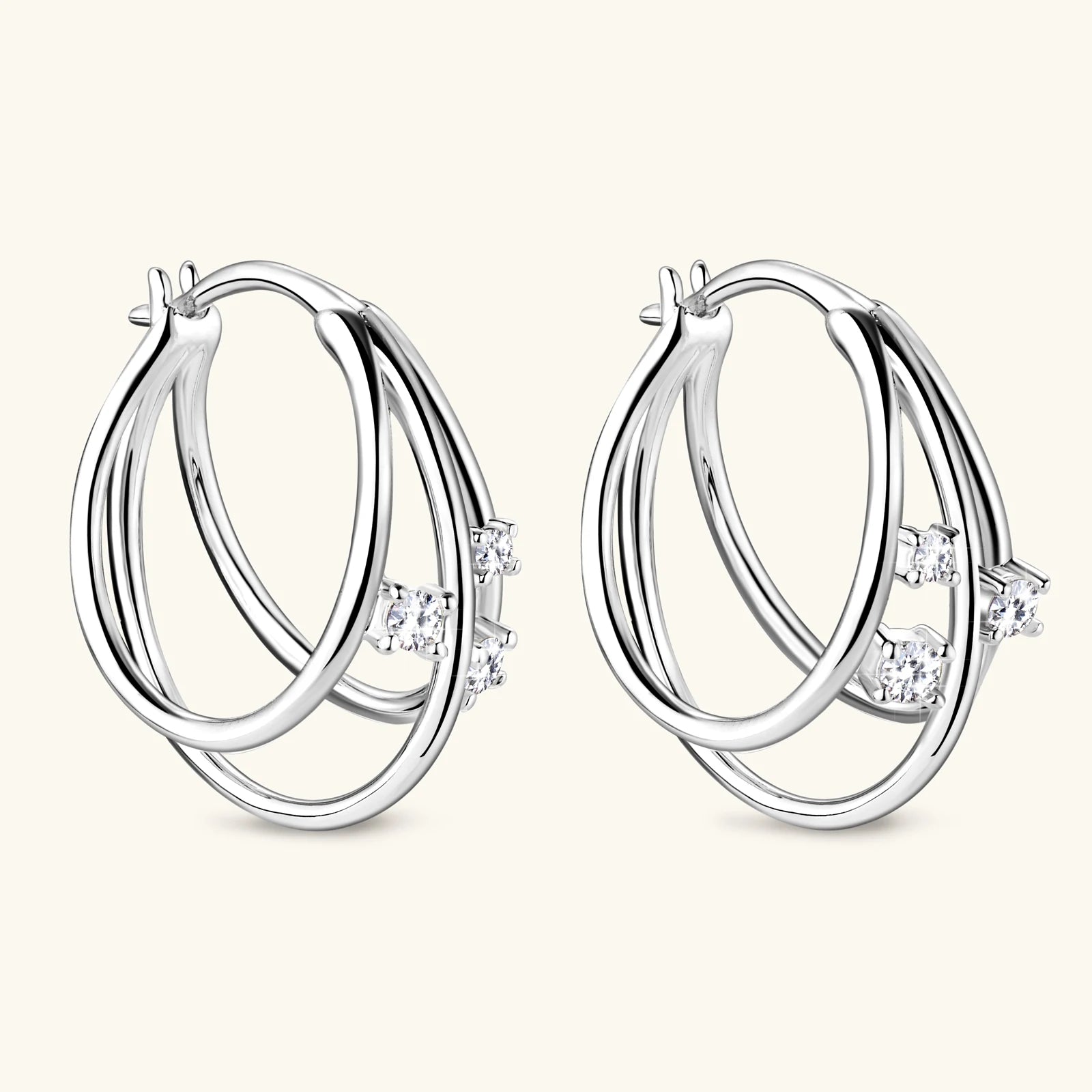 925 Silver Hoop Earring Original Certified 2.0mm Moissanite Earrings For Women Girl Birthday Gifts Accessories Jewelry