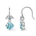 1ct Blue Moissanite Earrings For Women 100% S925 Sterling Silver Plated 18k White Gold Dangle Earring GRA Certified