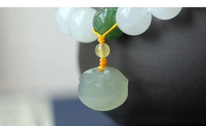 Hand String For Women Elegant Hetian White Jade Buddha Beads