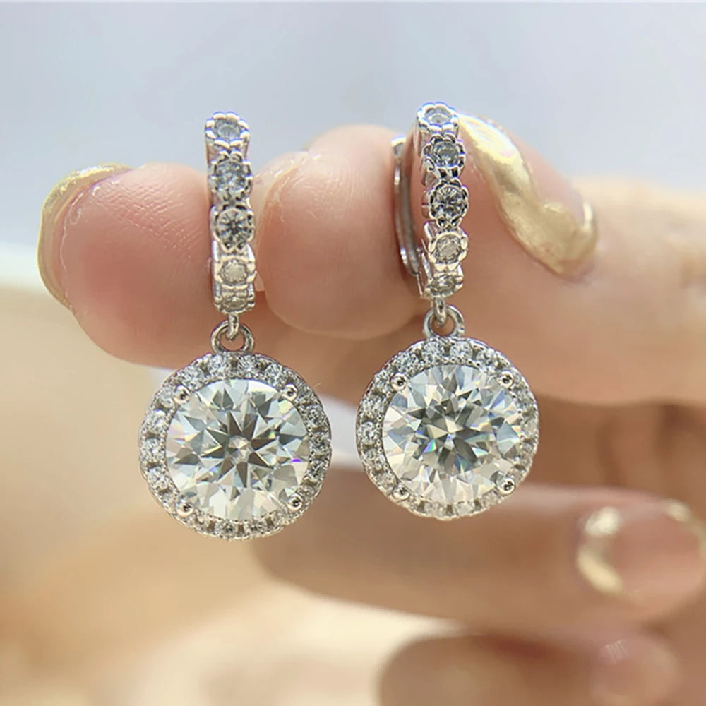 Moissanite Hoop Earring